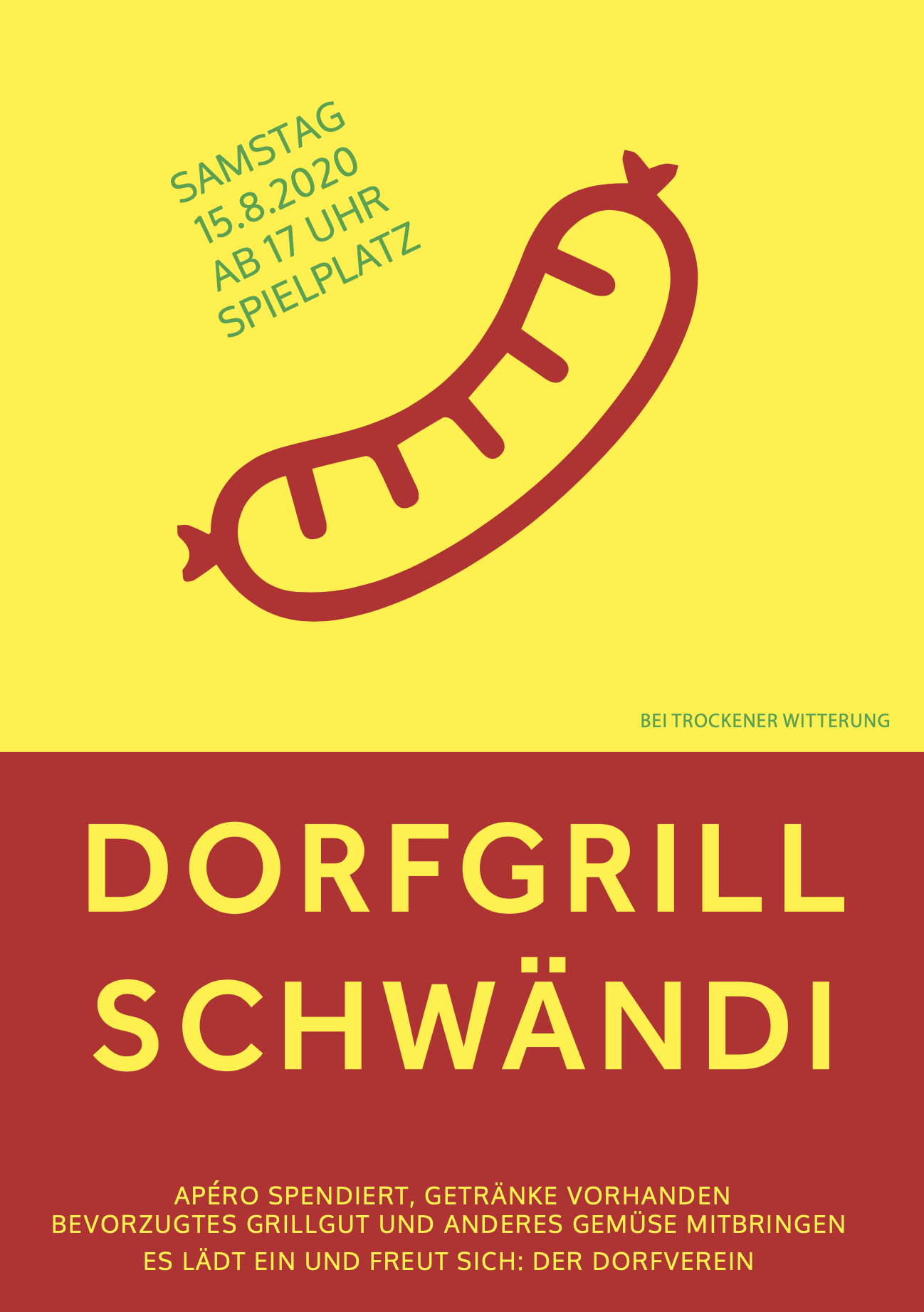 Dorfverein Schwändi Dorfgrill 2020