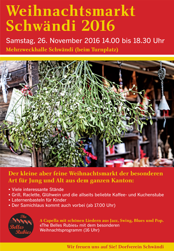 Dorfverein Schwändi Weihnachtsmarkt 2016